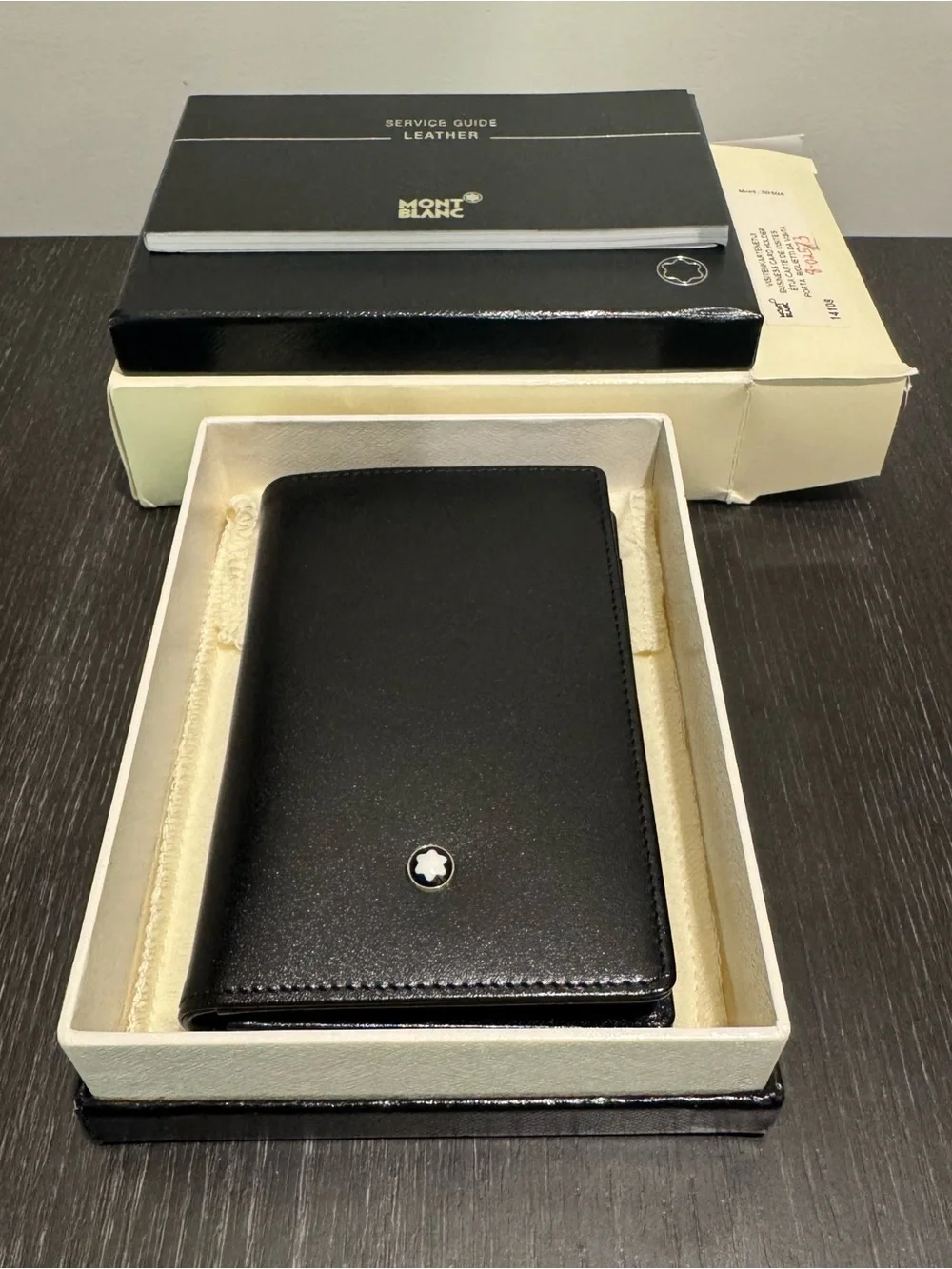 New Mont Blanc Business Card Holder Meisterstuc Black Leather